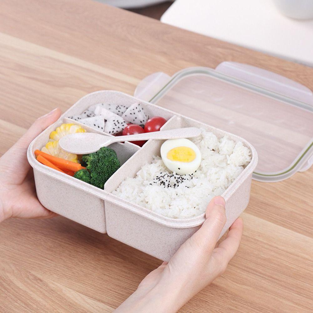 Solighter Lunch Box Anti Bocor Untuk Pelajar Pekerja Kantor Dengan Sendok Wadah Makanan