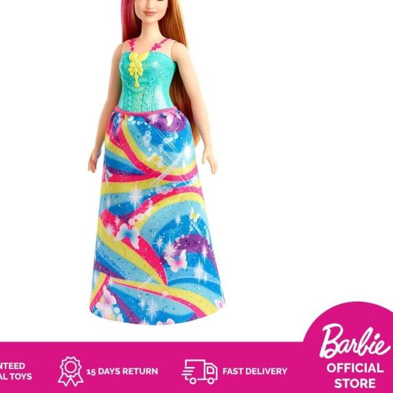 Barbie Dreamtopia Princess Curvy Doll Blonde with Pink Hairstreak