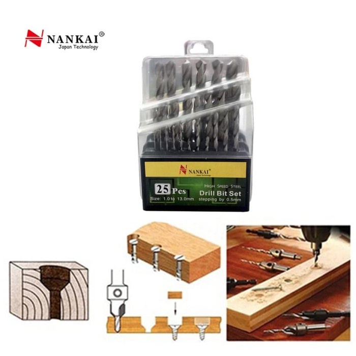 Mata Bor Besi Hss Set 25 Pcs Nankai