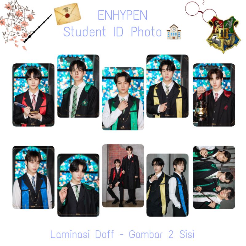 10pcs Photocard ENHYPEN 2022 Student ID Photo ala Harry Potter