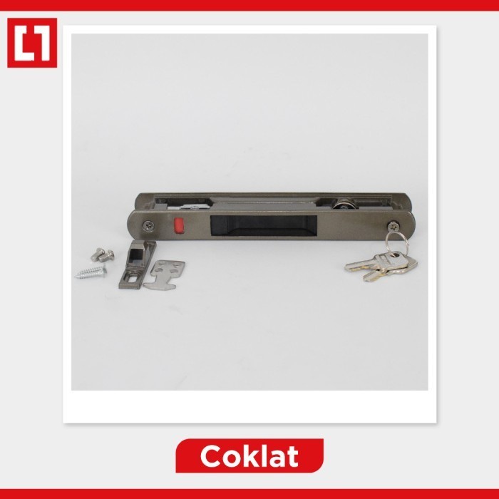 Handle Kunci Pintu Aluminium Sliding Geser Tanam RA66 ( KCSL-66 )