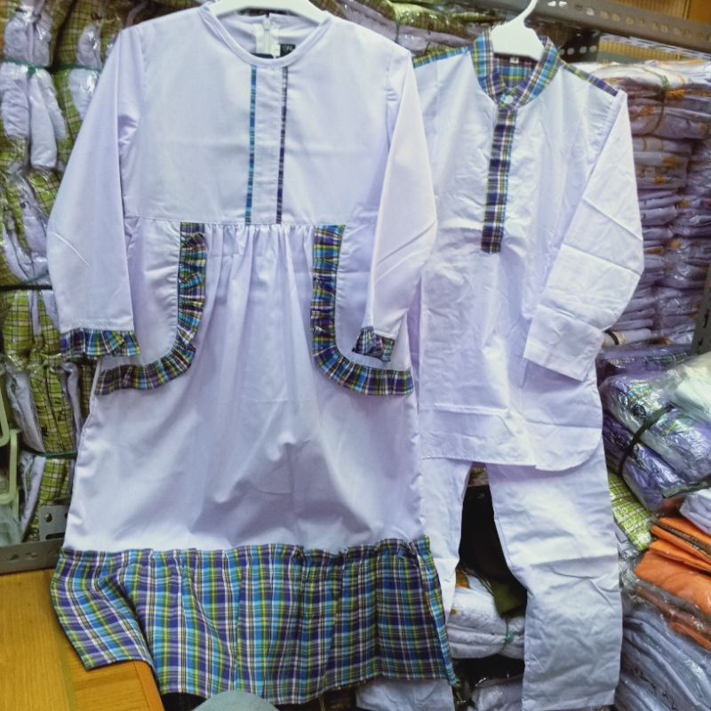 seragam sekolah muslim paud,TK. gamis dan Koko Pakistan putih