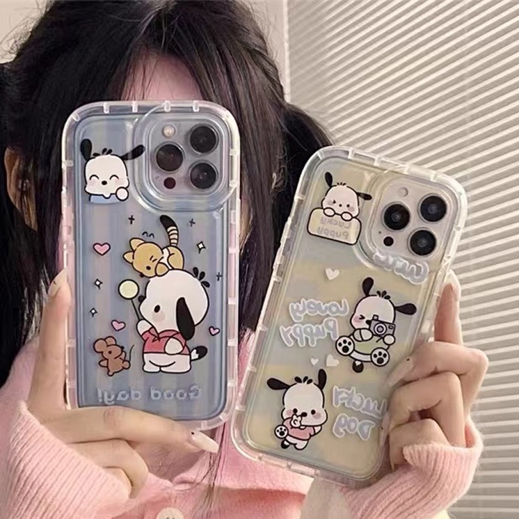 Soft Case Silikon TPU Transparan Motif Anjing Untuk IPhone 14 13 12 11 Pro XS Max X XR 8 7 6 6S 14 Plus