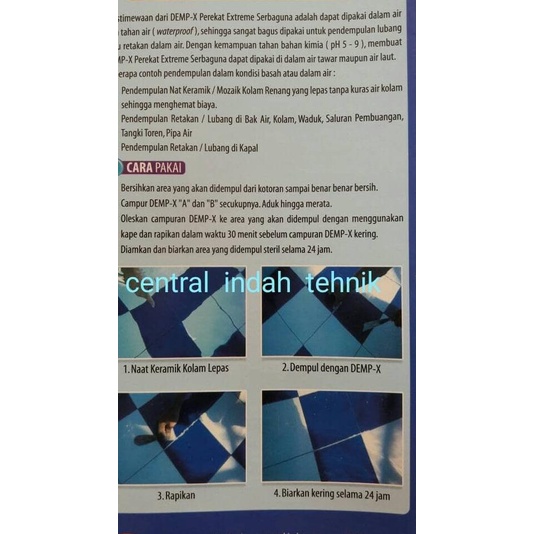 

DEMP-X 2 komponen @100gram perekat extreme serbaguna