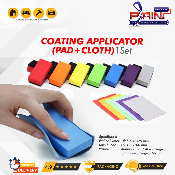 Busa Pad + Kain Suede 1 Set Warna Applicator Aplikator Nano Coating