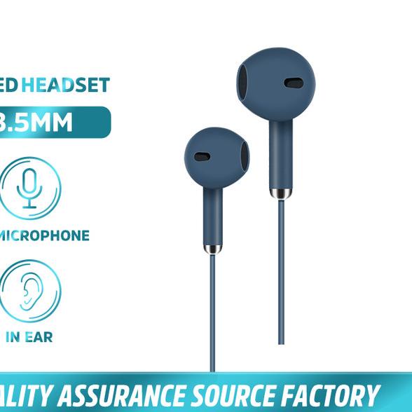 In-Ear Earphones KIVEE Wired Earphone Mic 3.5mm Android - Biru