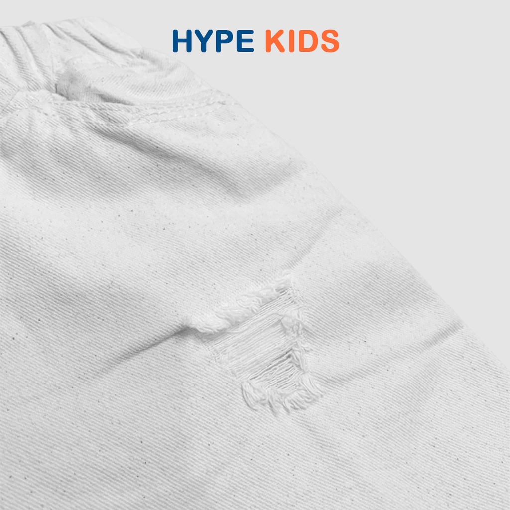 Hypekids Broken White - Celana Pendek Anak Jeans Putih Sobek Usia 1 - 6 Tahun Unisex