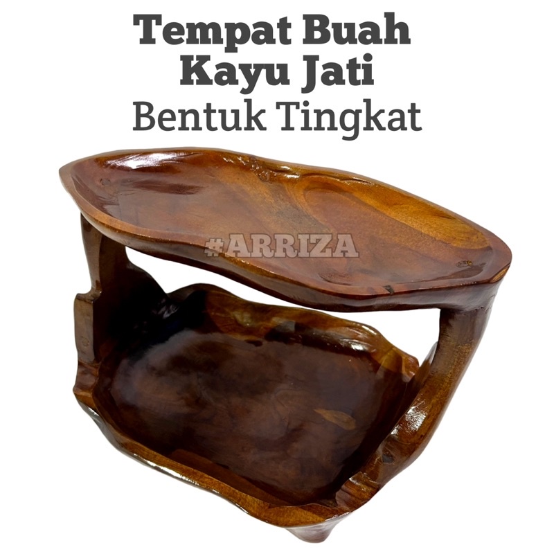 Tempat Buah Kayu Jati Model Tingkat