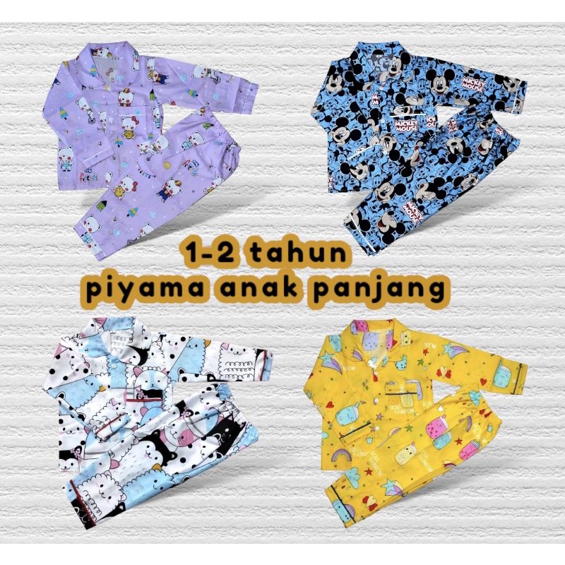 Piyama anak Lengan Panjang 1 2 tahun size M