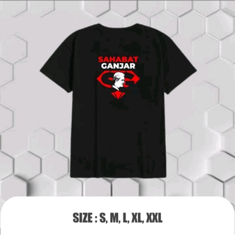 KAOS SAHABAT GANJAR SABLON MERAH PUTIH KAOS GANJAR