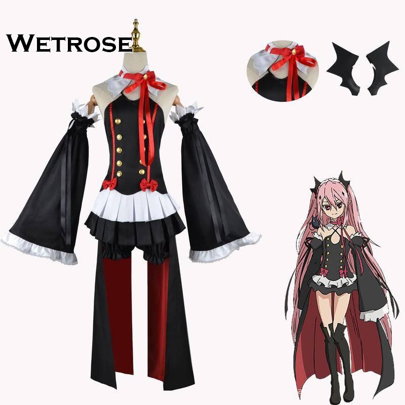 【Wetrose】 Seraph of the End Owari No Seraph  Krul Tepes Wanita Women Girl Vampire Cosplay Costume Anime Set