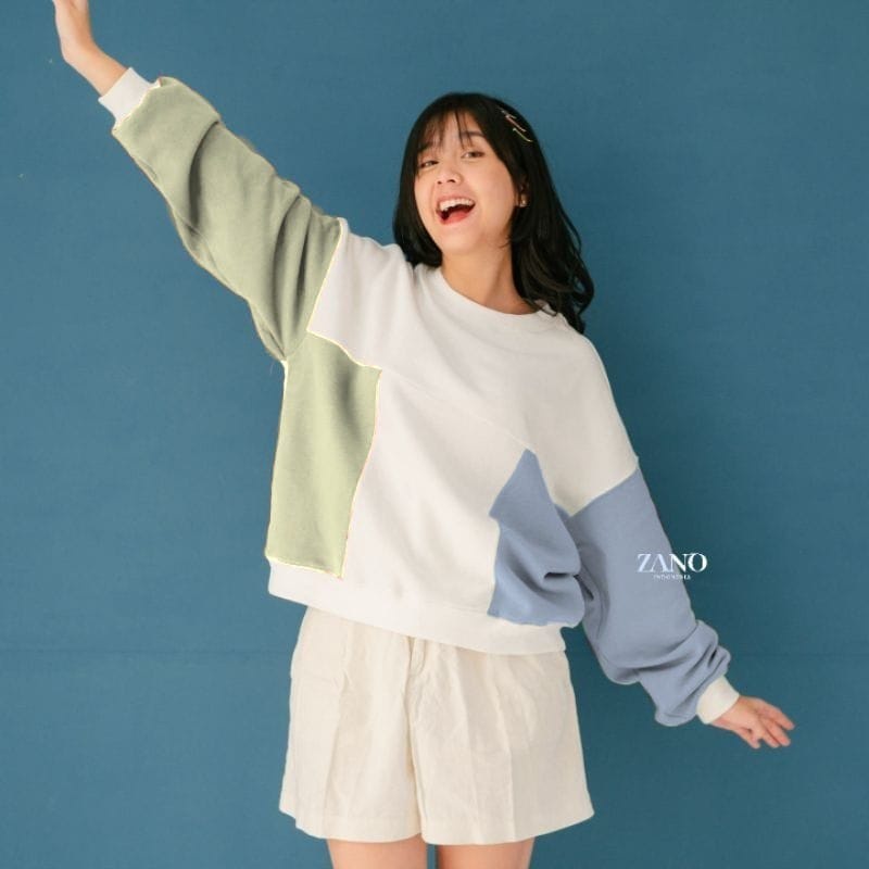 Sweater Wanita Combine Oversize | CANDIEZ Sweater Wanita Korean Style