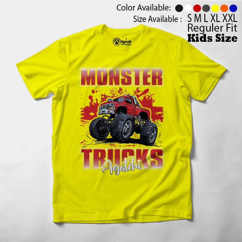 Baju Kaos Atasan Anak Laki - Laki Motif Monster Truck V2