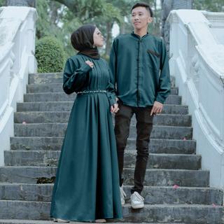 Setelan Couple Gamis dan koko Polos Shakila