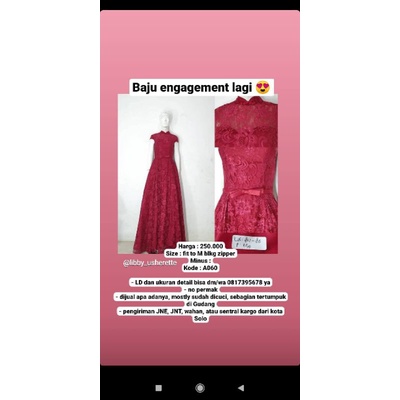 gaun engagement sangjit tingjing tingfen cheongsam imlek pl preloved second