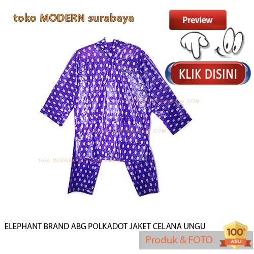 Jas Hujan anak remaja jaket celana polkadot PVC ELEPHANT BRAND ABG