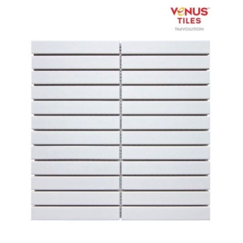 Venus Pottery Long Stripe White Matt VENUS LONG STRIPED WHITE MATT MATTE VENUS LONG STRIPED PUTIH Mo
