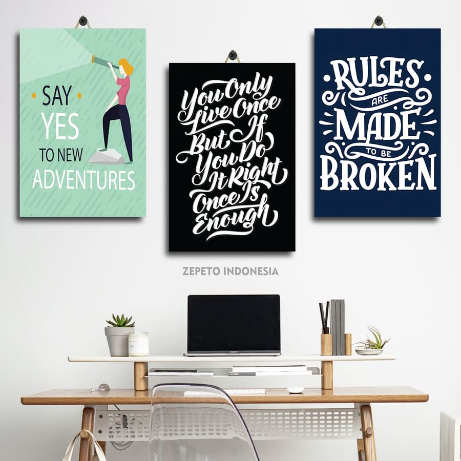 121-125 POSTER KAYU QUOTES MOTIVATION WORK 20X30 9363K/LU1IT/ HIASAN RUANG QUOTE QUOTES MOTIVASI SEM