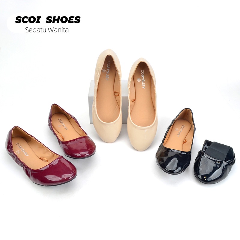 Flat Shoes Wanita Terbaru Bahan Import Lembut Scoi Shop