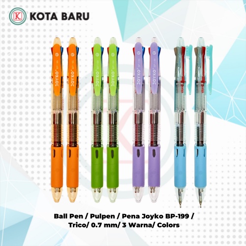 

Ball Pen / Pulpen / Pena Joyko BP-199 / Trico/ 0.7 mm/ 3 Warna/ Colors