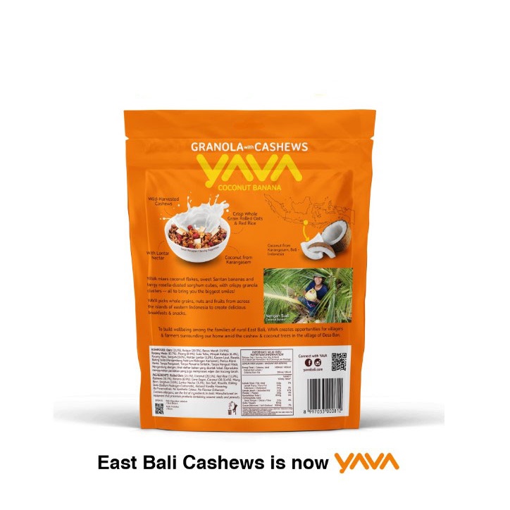 East Bali Cashew Yava Granola Coconut Banana Sarapan Sehat 400gr