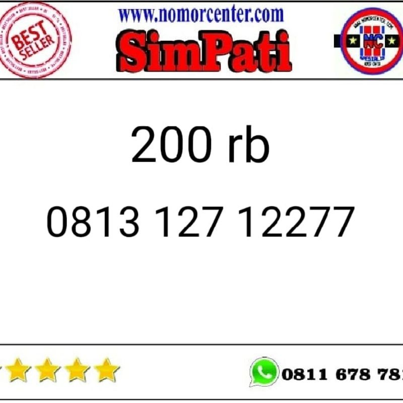 Nomer Cantik Simpati 0814 127 12277 Seri Double AA 2277 Rapih B11