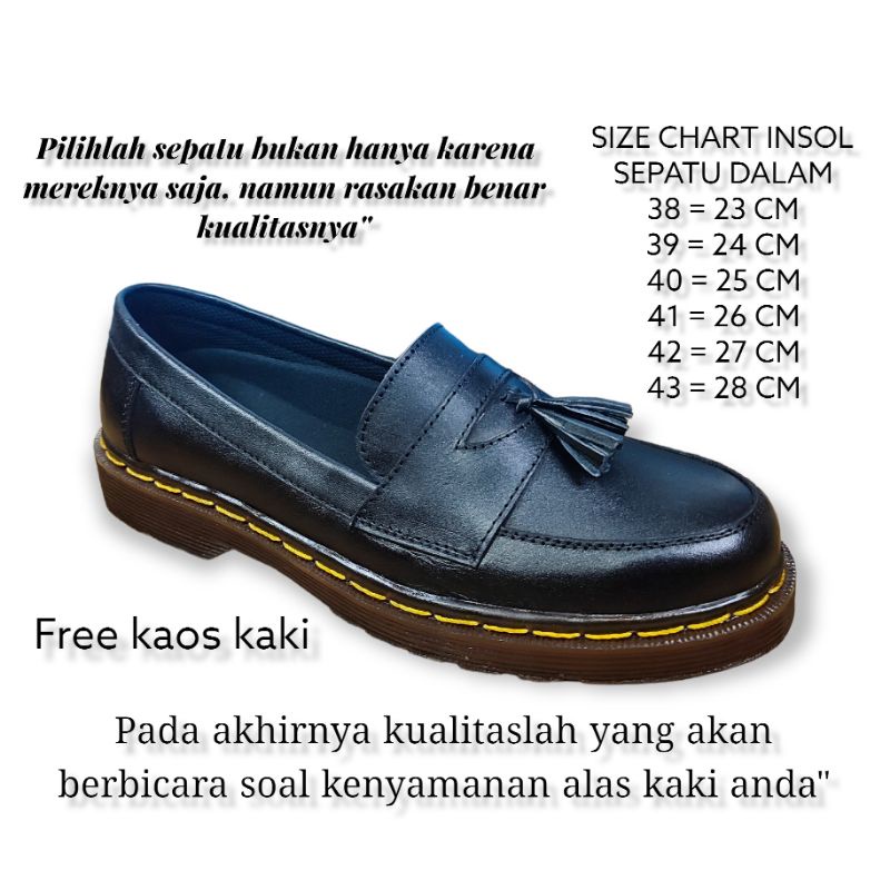 Sepatu delie Loafer kulit asli pria terbaru Penny Loafers Slip On Hitam