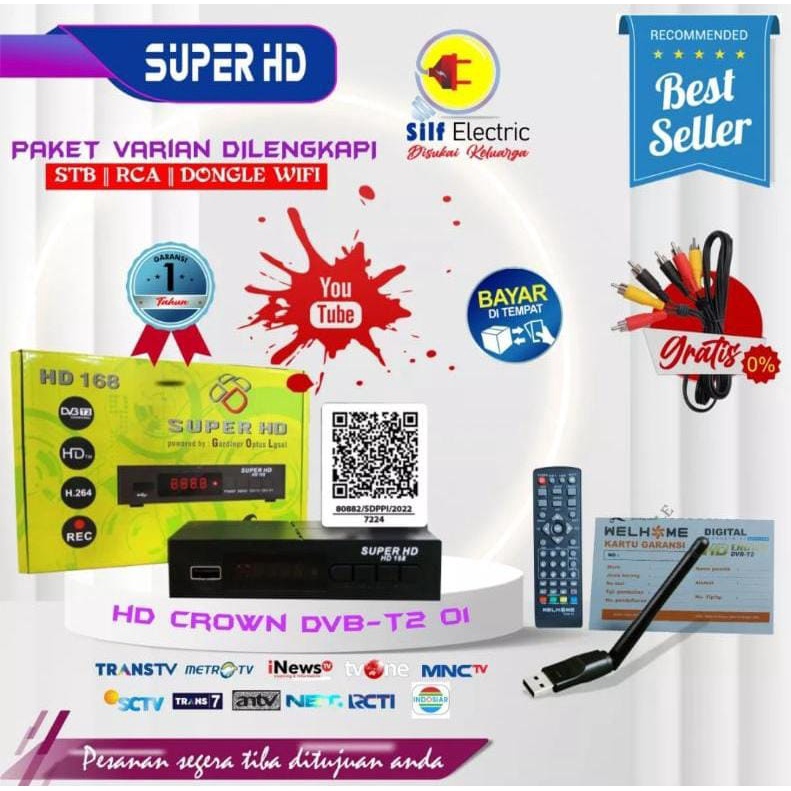 Set Top Box DVBT2 Super HD untuk tv digital