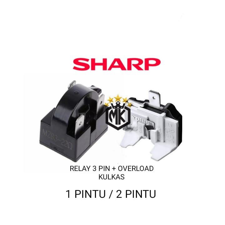 [BAYAR DITEMPAT] Relay 3 Pin + Ptc Overload Kulkas SHARP 1 pintu / 2 pintu