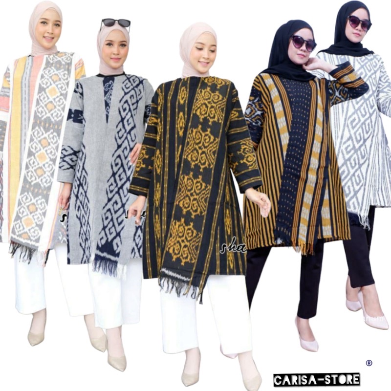 [COD] Tunik Chika bahan tenun torso motif batik - tunik model kain selempang