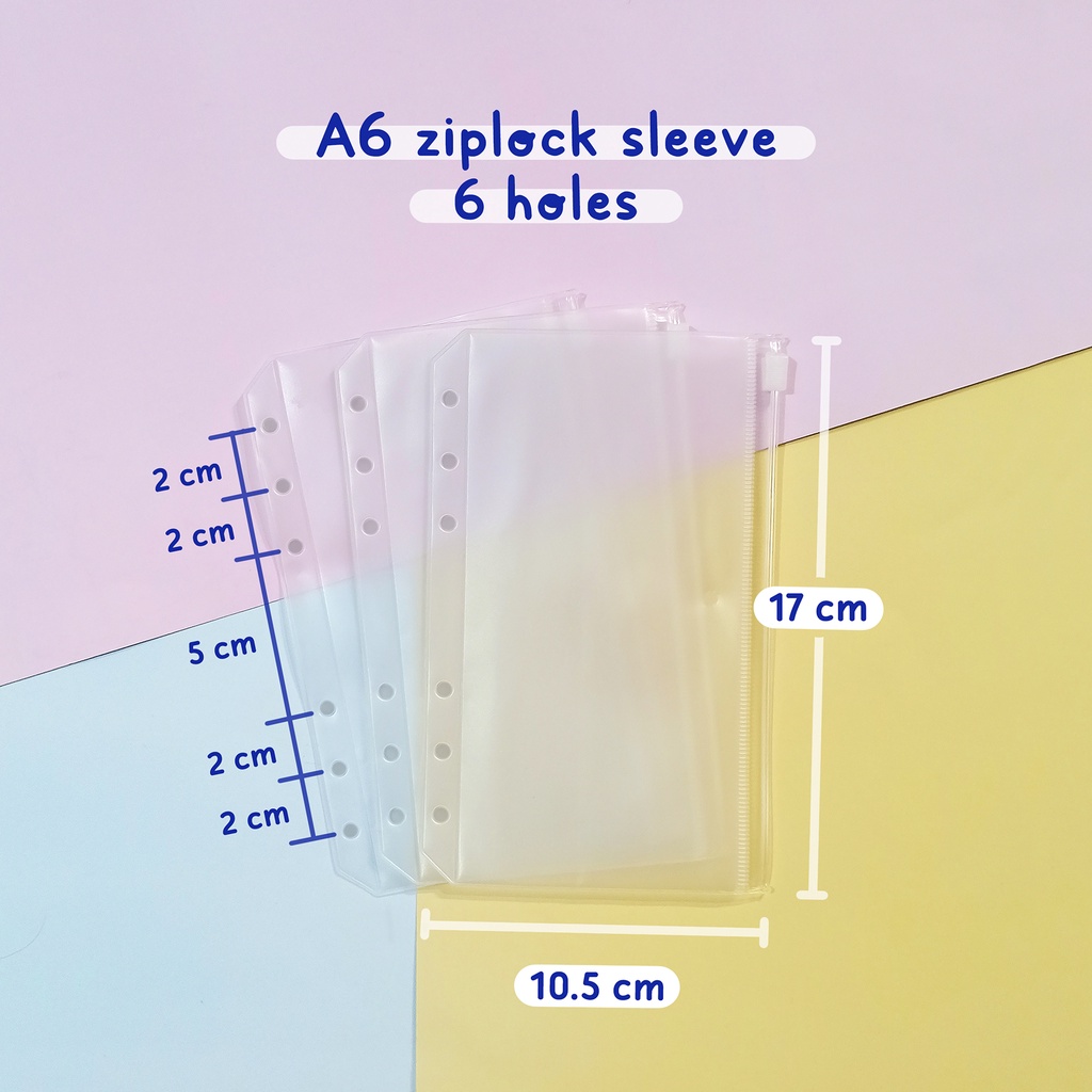 

Ziplock sleeve - binder A6 6 holes