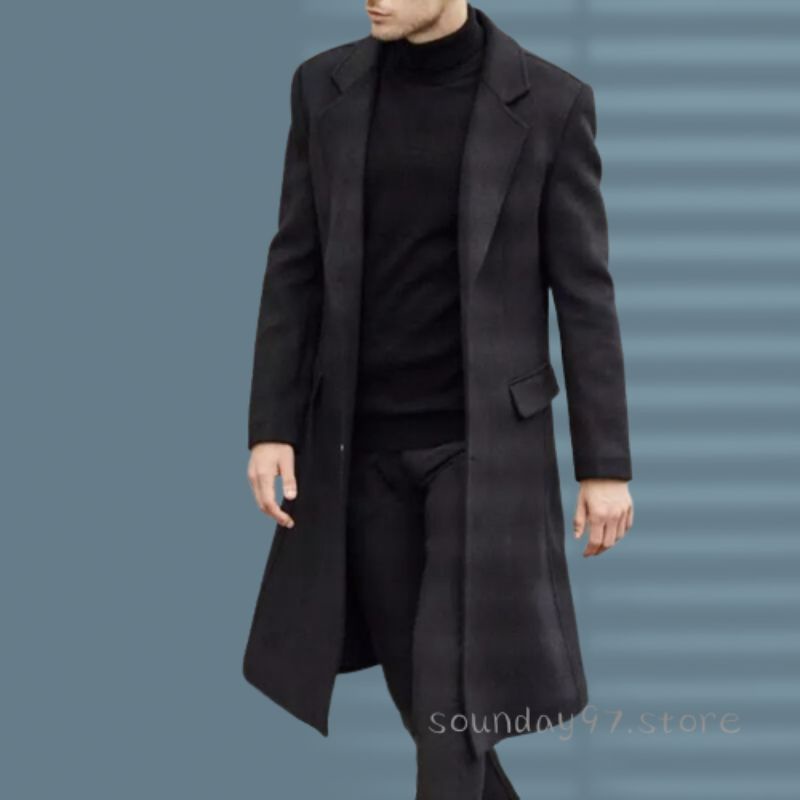 jaket jubah pria panjang di bawah lutut  jaket jas blazer jubah