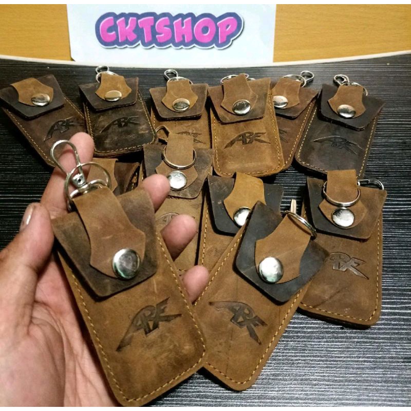 gantungan kunci motor mobil full kulit asli original leader dompet