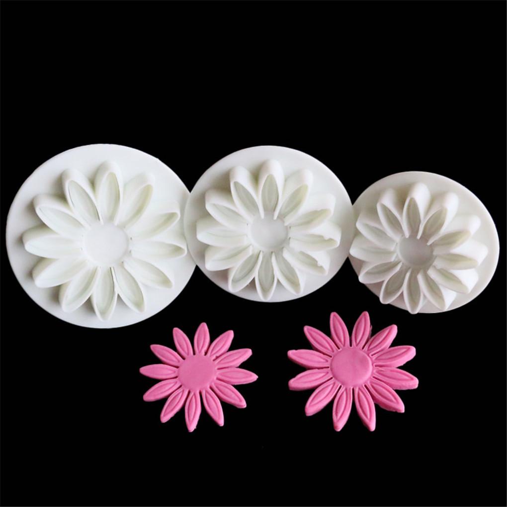3 Pcs Plunger Cetakan Kue Permen Sugarcraft Modelling Molud Dapur Rumah Bakeware Bunga