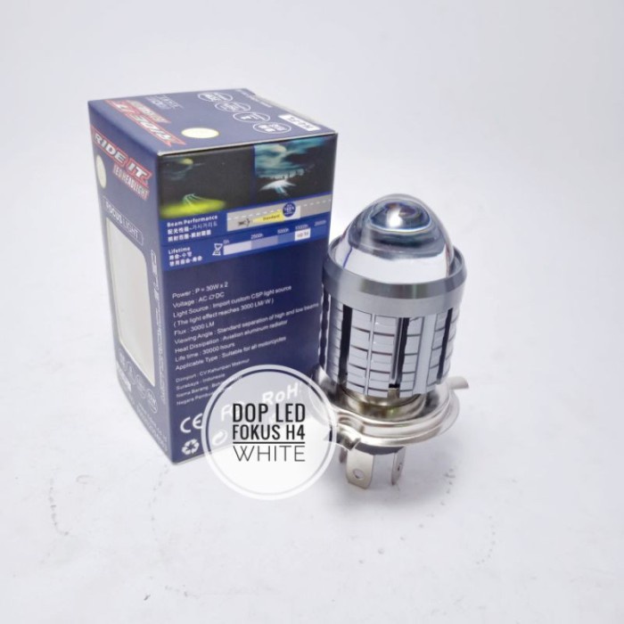 BOHLAM LED H4 FOKUS 30 WATT DOP LAMPU LASER DEPAN MOTOR