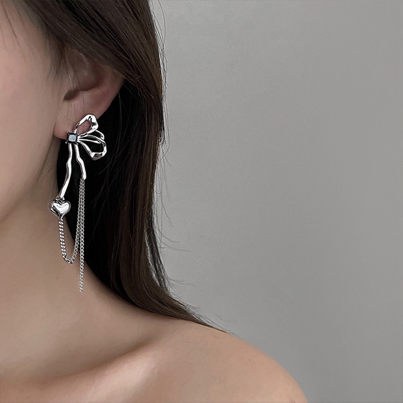 Fancyqube Fancycube Anting Rantai Panjang Model Kupu-Kupu Hati Aksen Berlian