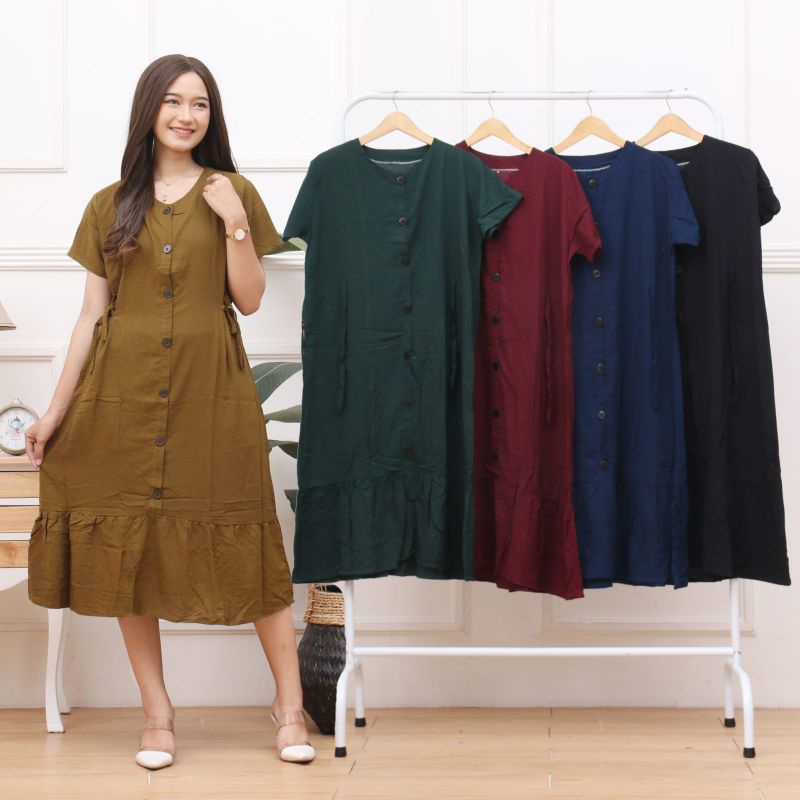 DRESS HOME DRESS RAYON POLOS CASUAL DRESS KOREAN STYLE