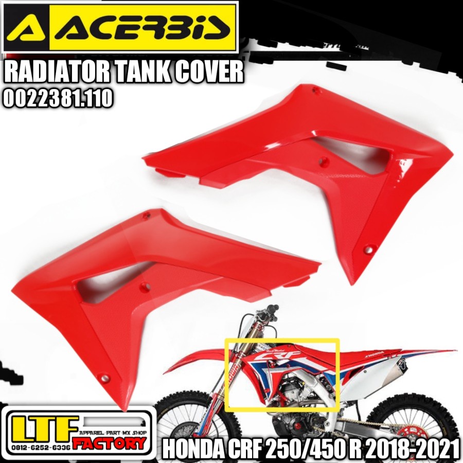 HONDA CRF 250 450 R 2017 2018 2019 2020 2021 - ACERBIS Radiator Tank Cover Body Sayap Samping Tangki