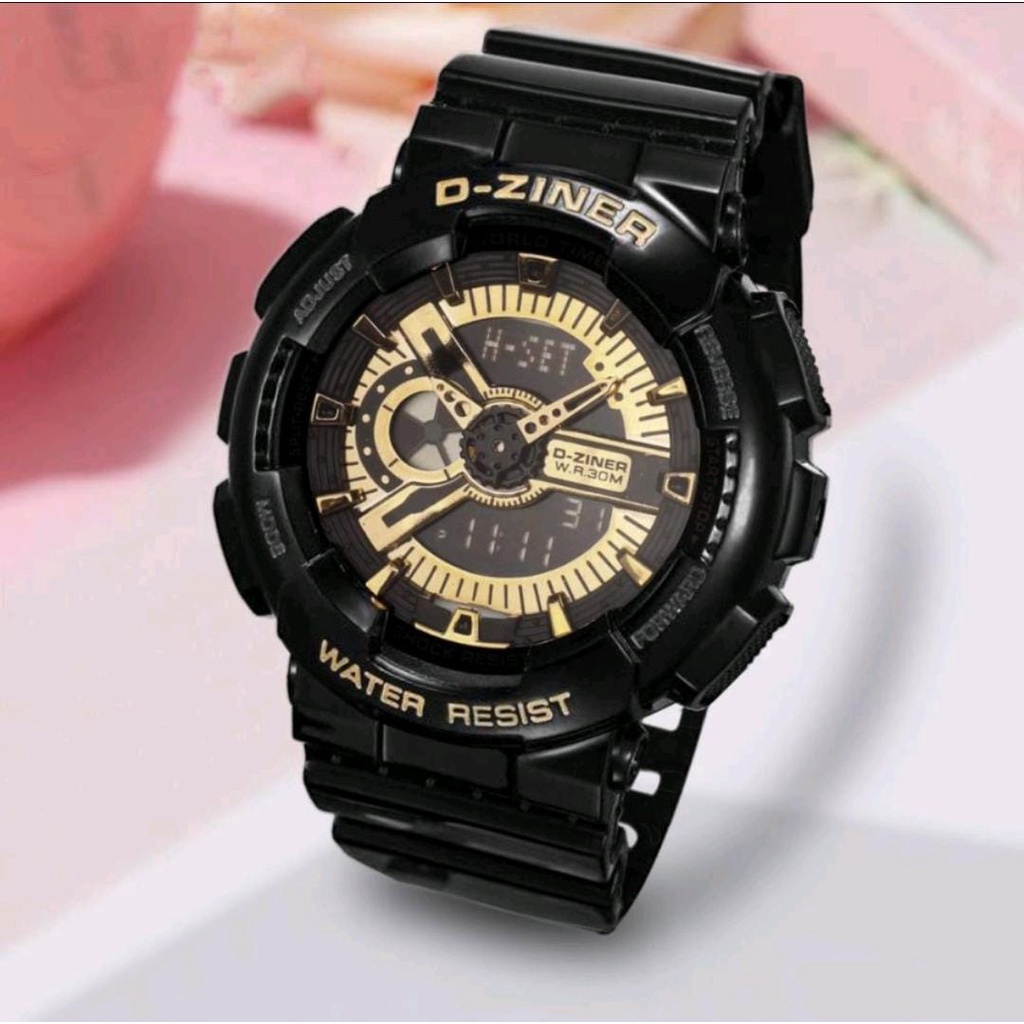 ✅COD JAM TANGAN WANITA DZINER 8066 ORIGINAL ANTI AIR / JAM TANGAN D-ZINER BABY-G DIGITAL DUAL TIME RUBBER SPORTY