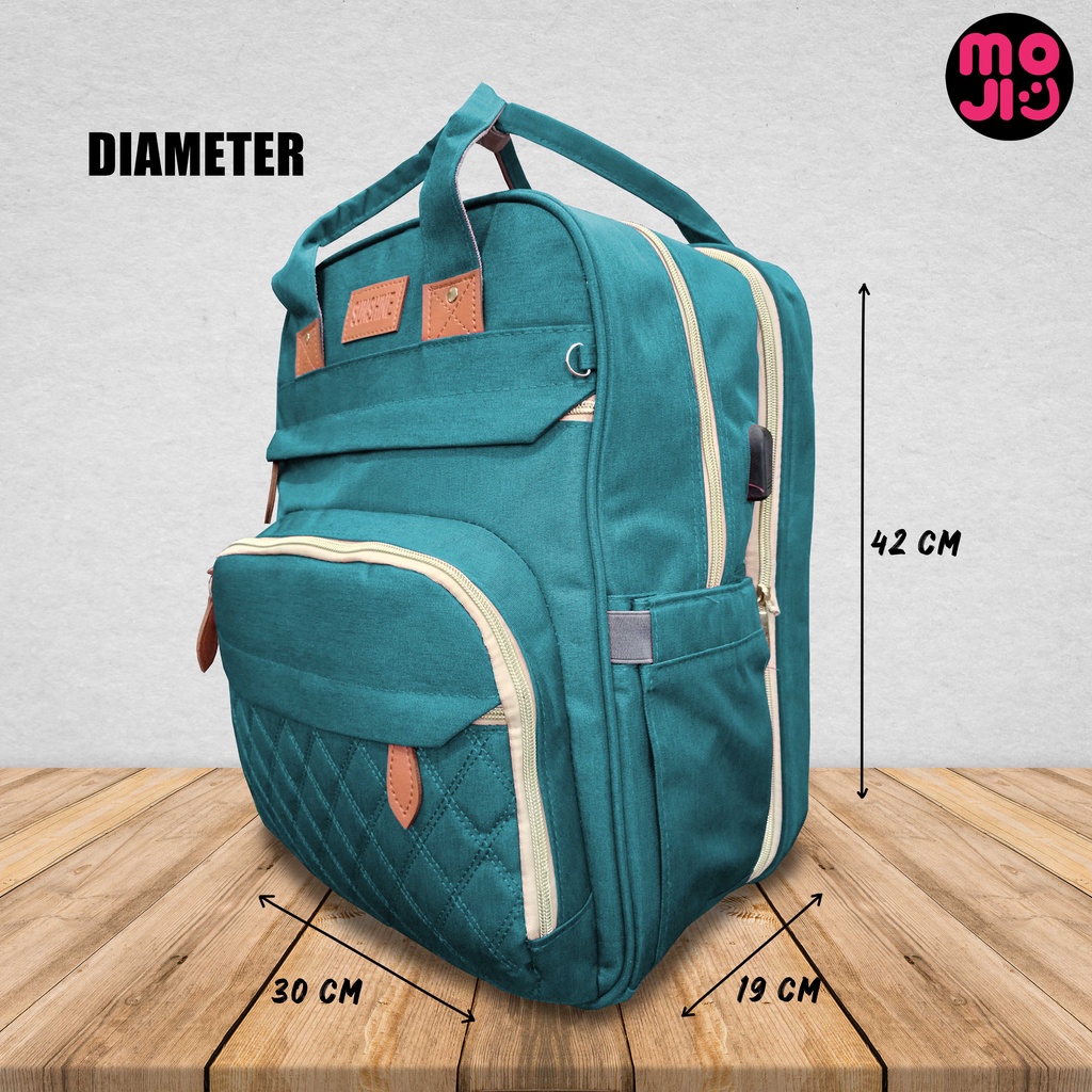 Tas Bayi Multifungsi / Diaper Bag / Tempat Tidur Lipat Bayi /  Ransel popok Baby Import High Quality