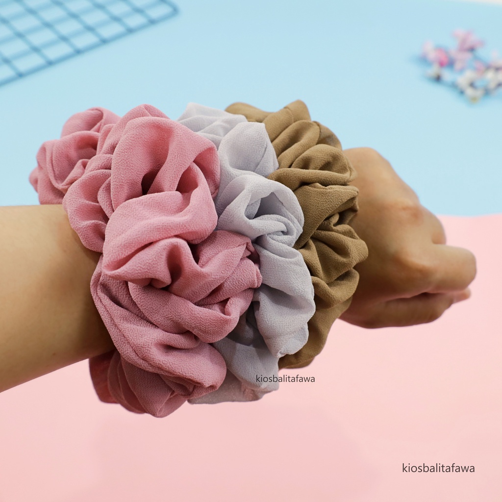 Ikat Rambut Scrunchie / Kunciran Cepol JIlbab Aksesories Wanita Korean Style Kuncir Polos Hijab Kualitas Import Babycinnamon