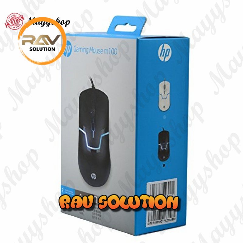 Mouse HP Gaming kable RGB usb M100 | Mouse gaming komputer HP M100 Warna-Hitam  - RAV SOLUTION