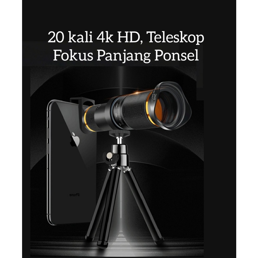 Lensa kamera handphone 20x telezoom hp Mobile Telephoto Phone Lens Lensa Teleskop Smartphone Handphone to Zoom to