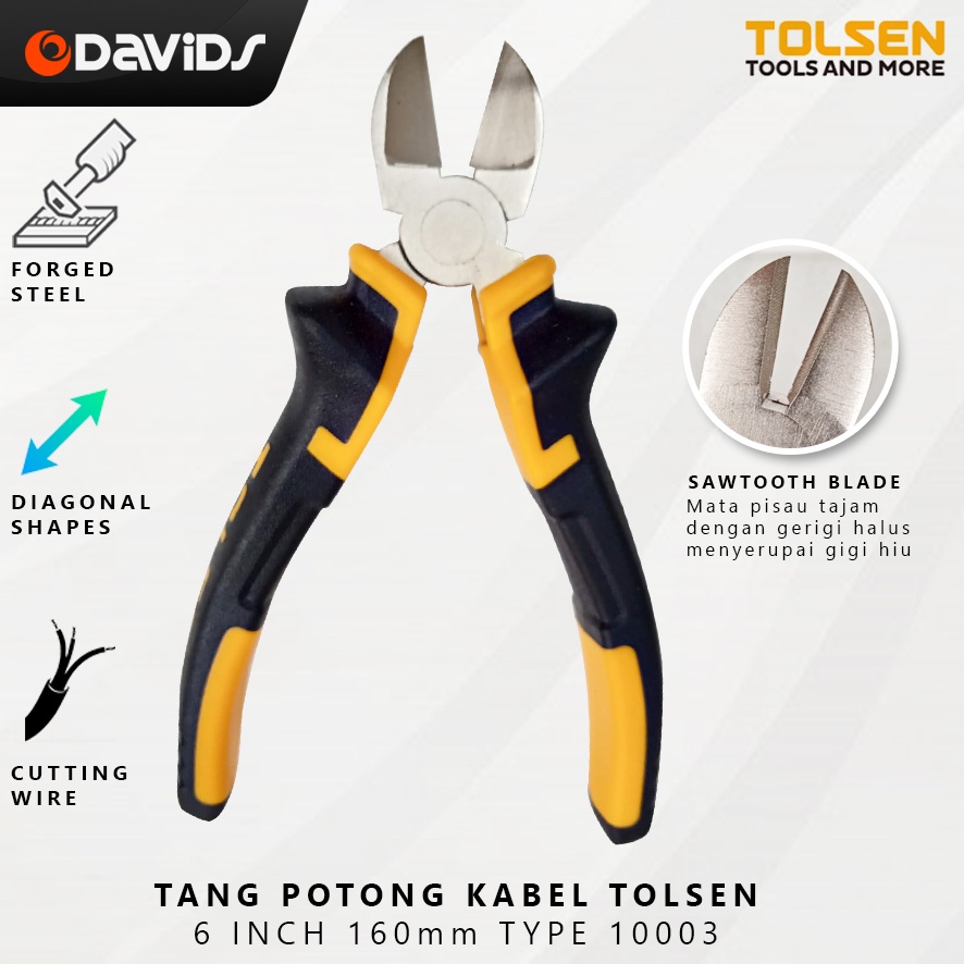 Tang Potong Kupas Kabel Cutting Diagonal Pliers Tolsen 6 Inch