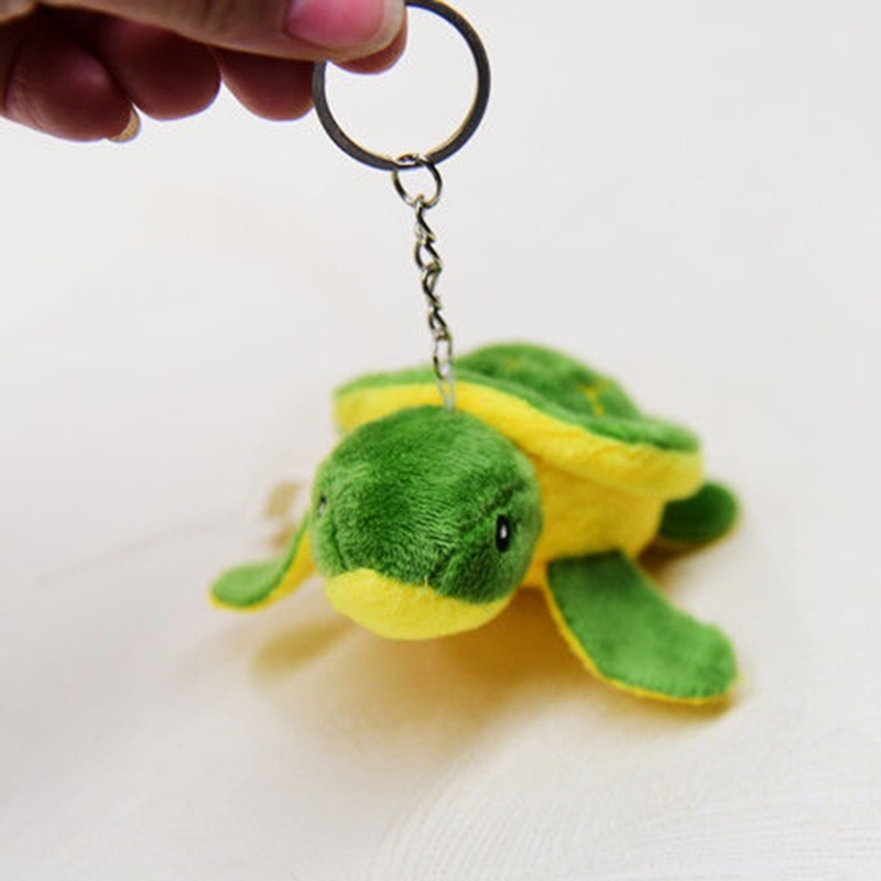 Mary Turtle Plush Keychain Boneka Binatang Keyring Lembut Lucu Mini Kartun Binatang