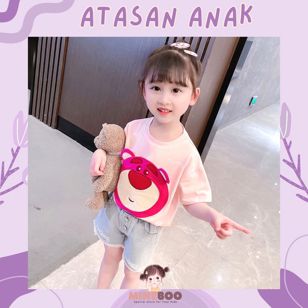 mineboo - PINKY BEAR EBV 1-8tahun T-shirt/Kaos Anak perempuan Katun 100%/baju anak perempuan IMPORT