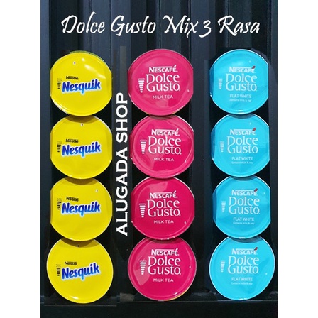 

MIX 3 - KAPSUL DOLCE GUSTO - NESQUIK - MILK TEA - FLAT WHITE