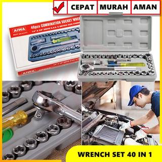 Obeng Tools ISI 40 pcs AIWA Kunci Shock Kunci Pas Sok Inggris High Quality