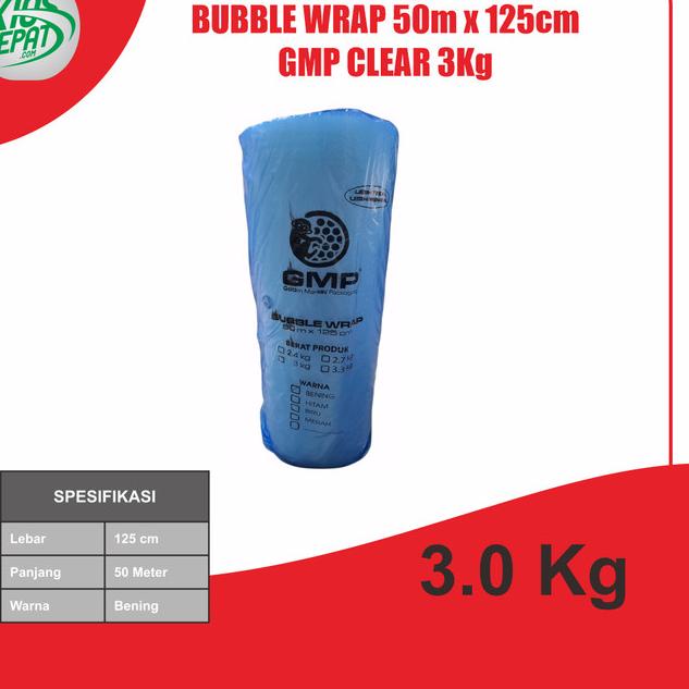 

Bubble Wrap 50m x 125cm Premium Quality - GMP 3.0, Clear