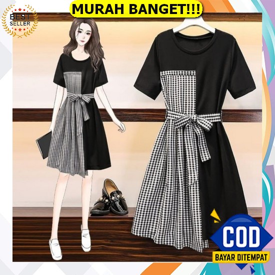 Dress Wanita Terbaru Gaun Mewah Simple Party Elegan Dres Korea Kekinian Casual Elegant Drees Mini Pe